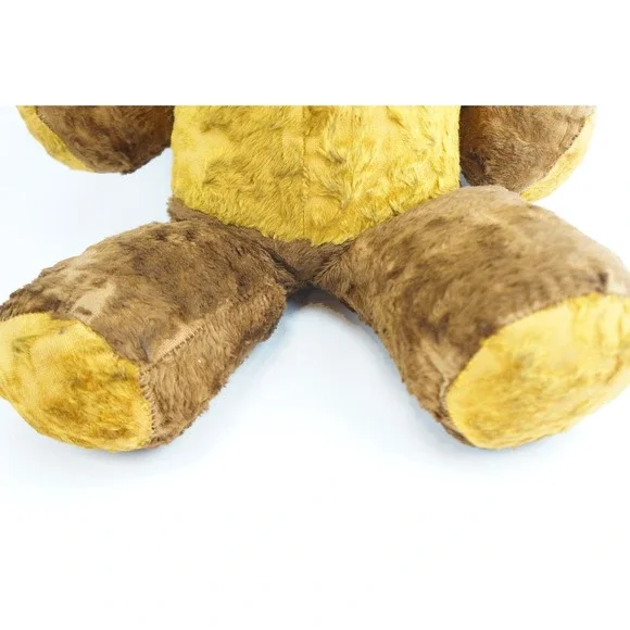 Unbranded Vintage Teddy Bear Plush Brown Yellow Two Tone Fair Mohair